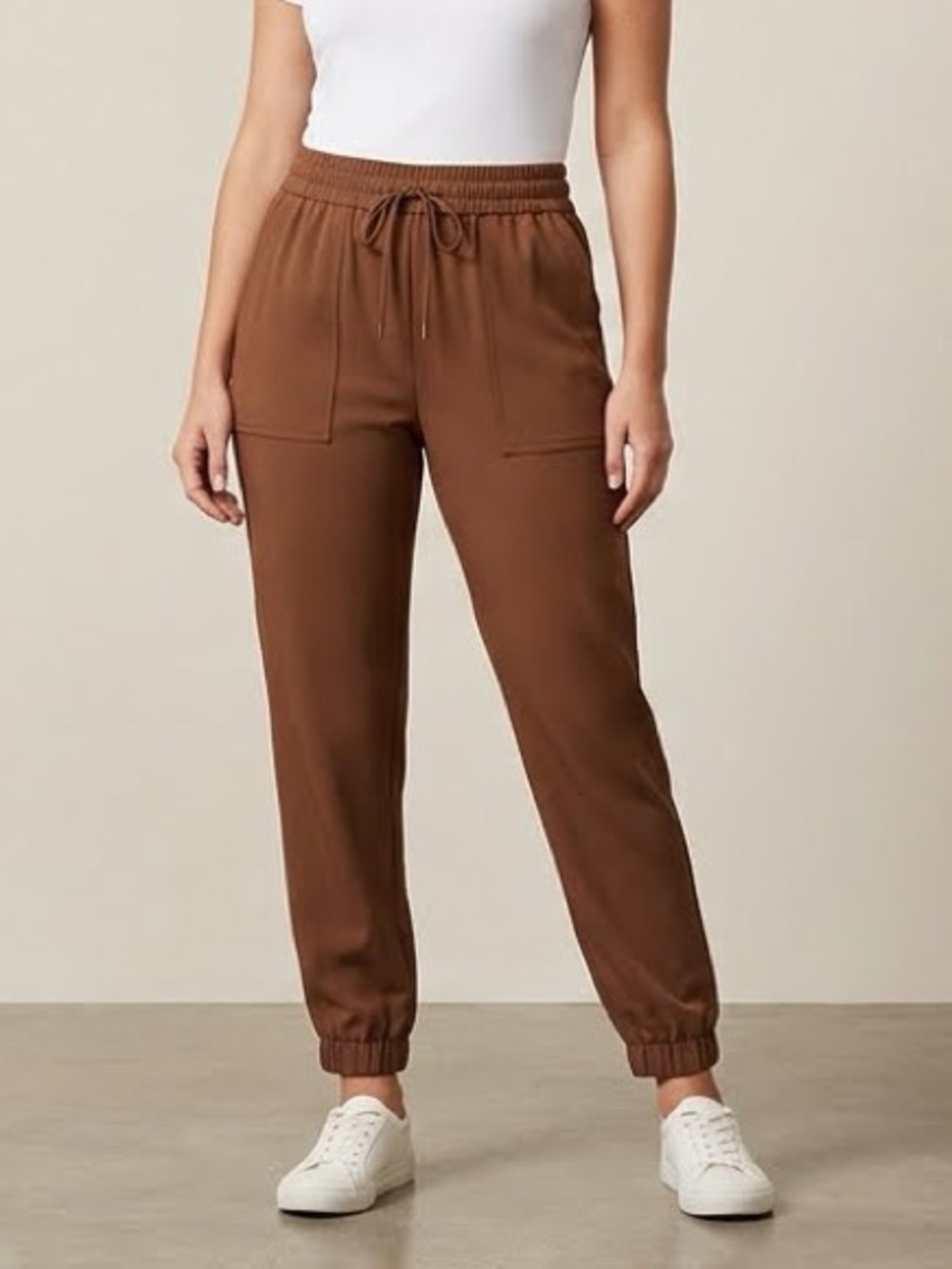 A New Day High Rise Utility Jogger Pants Brown Size X-Large Deep Pockets